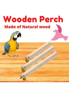 Sage Square Natural Wooden Bird Perch Set - 8, 10 & 12 Inches | Ideal For Exercise, Play, Training, Enhance Cages & Prevent Foot Problems | Suitable For Finches, Parrot, Budgies, Cockatiel| Pack Of 3  - Image 2