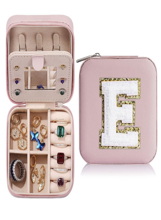 Parima Gifts for Teen Girls - 2026 Travel Jewelry Case Gifts Ideas, 6,7,8,9,10,11,12,13,14 Year Old Girl Birthday Gift Travel Jewelry Organizer Christmas Gift for Daughter - Letter E, Pink - Image 1