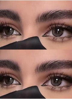 Unibling Linen Gravy Yearly Colored Contact Lenses, Unisex Cosmetic Contact Lenses, Enlargement Collection, Dark Brown, With Case  - Image 2