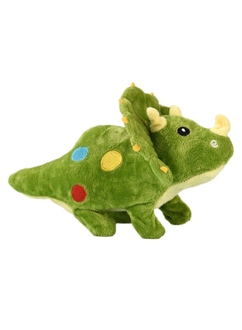 Green Triceratops Electric Plush Toy Machine Simulates The Sound Of The Call, Can Walk, Plush Interactive Toy Suitable For Children And Babies - Image 1