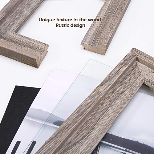 Eosglac Rustic 5x7 Picture Frame, Solid Wood with Glass Front, Wall Mounting or Tabletop Display, Weathered Grey - Image 4