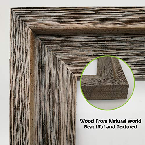 Eosglac Rustic 5x7 Picture Frame, Solid Wood with Glass Front, Wall Mounting or Tabletop Display, Weathered Grey - Image 3