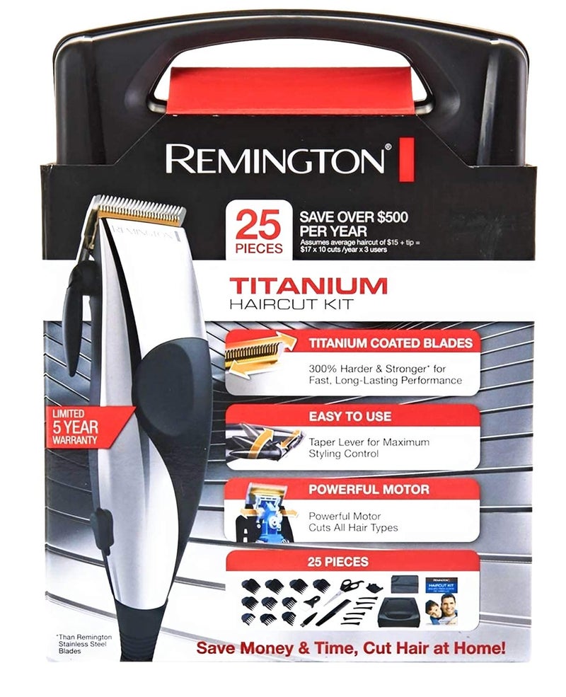 Remington 25 Piece Clipper kit with Titanium Coated Blades