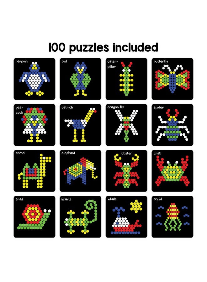 Play Panda New Magnetic Puzzles Circles With 250 Colorful Magnets, 100 Puzzles, Magnetic Board And Display Stand - Image 4