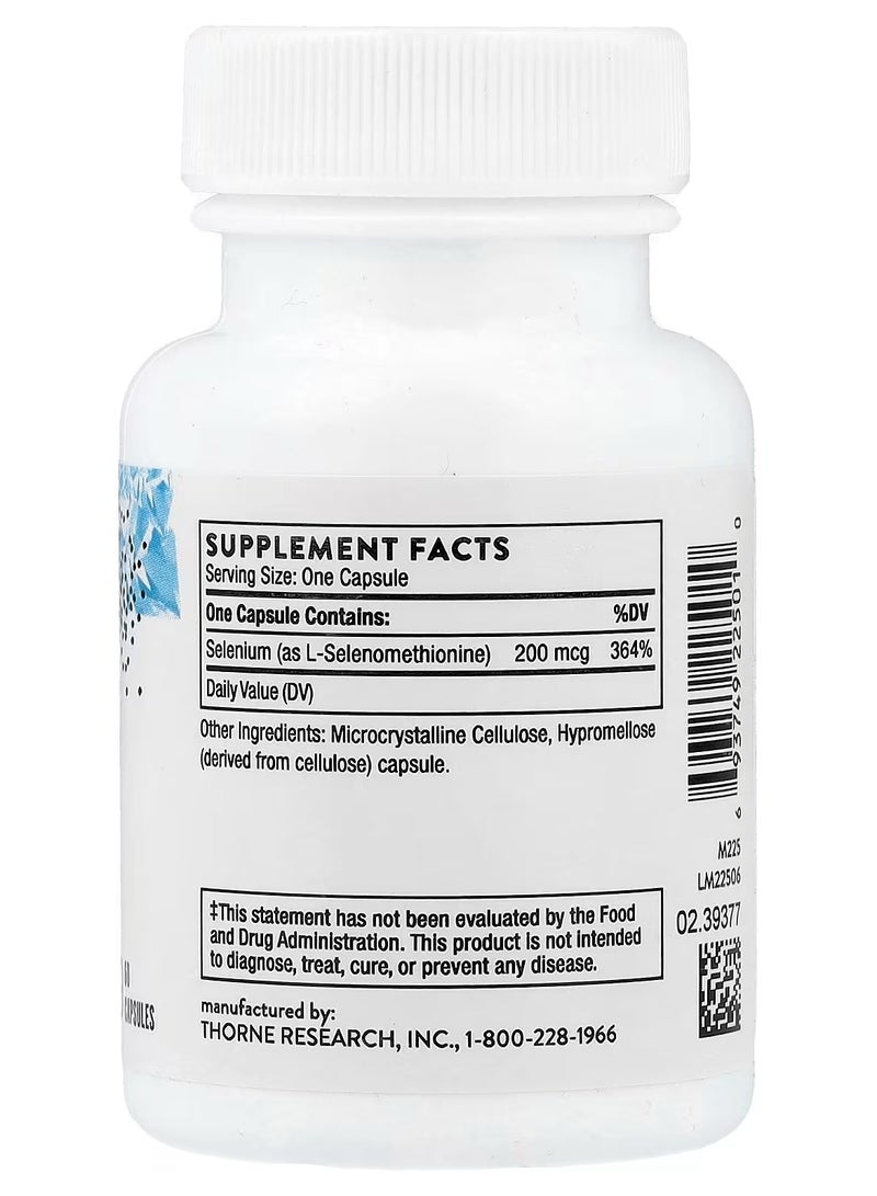 Thorne Selenium, 200 mcg, 60 Capsules - Image 2