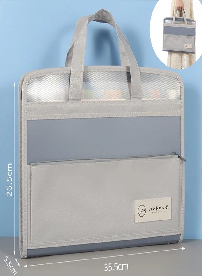 FEXONXA Folder Bag for Certificates and Documents – 13-Pocket A4 Size Expanding File Folder Bag with Zipper Closure, Waterproof Document Organizer with Handle and Front Compartment (Multicolour) - Image 4