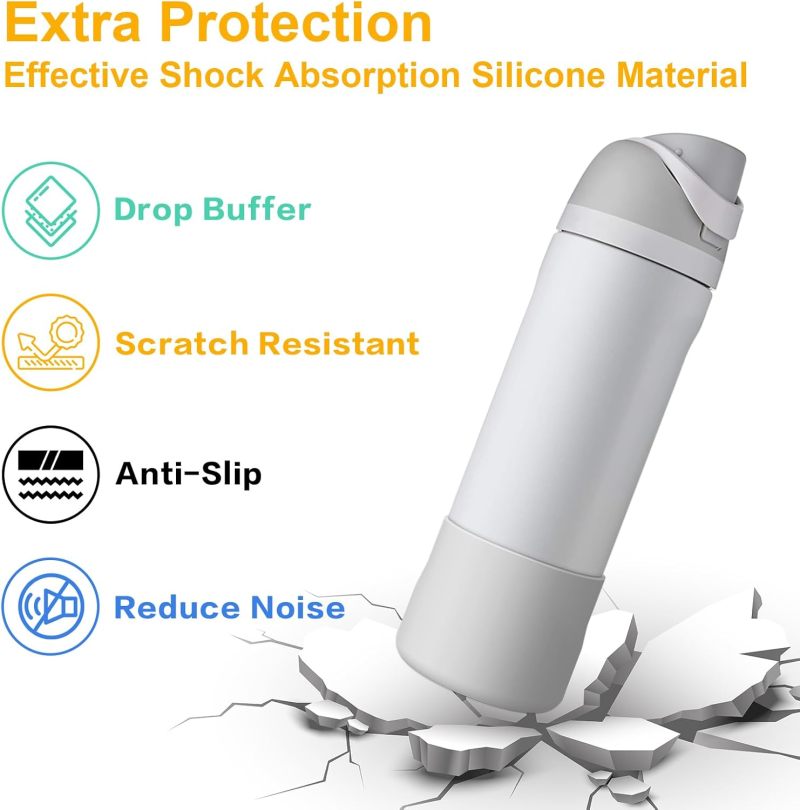Owala Water Bottle Silicone Boots: 2pcs Food-grade Silicone Anti-slip Shockproof Boot - Perfect Fit For Owala FreeSip Twist Flip 24oz Stainless Steel Bottle for Outdoor Adventures Home Office Fitness - Image 4