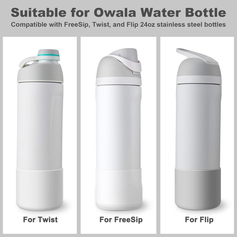 Owala Water Bottle Silicone Boots: 2pcs Food-grade Silicone Anti-slip Shockproof Boot - Perfect Fit For Owala FreeSip Twist Flip 24oz Stainless Steel Bottle for Outdoor Adventures Home Office Fitness - Image 3