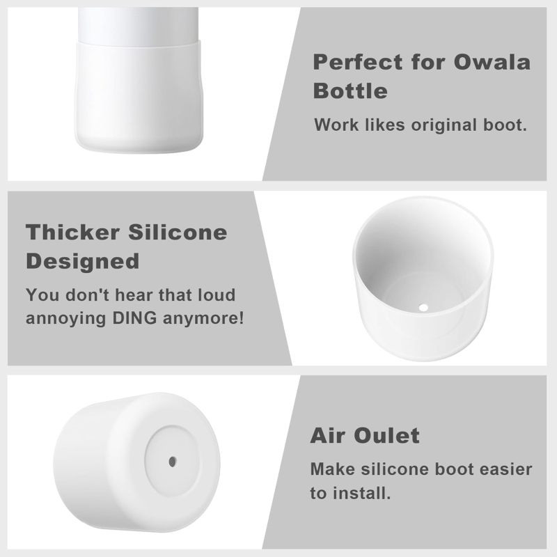 Owala Water Bottle Silicone Boots: 2pcs Food-grade Silicone Anti-slip Shockproof Boot - Perfect Fit For Owala FreeSip Twist Flip 24oz Stainless Steel Bottle for Outdoor Adventures Home Office Fitness - Image 5