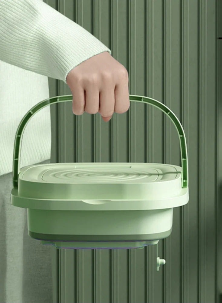 11L Portable Folding Mini Washing Machine with Spin Dryer & Blue Light Sterilization - Ultrasonic Cleaning with Drain Basket - Image 5