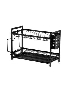 POWER Two-Tier Dish Drying Rack Black for Kitchen (52.5*24.3*34CM )  - Image 1