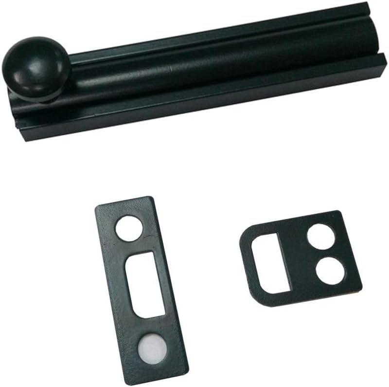 QCAA Solid Brass Surface Bolt 4", Matte Black, Made in Taiwan, 1 Pack - Image 1