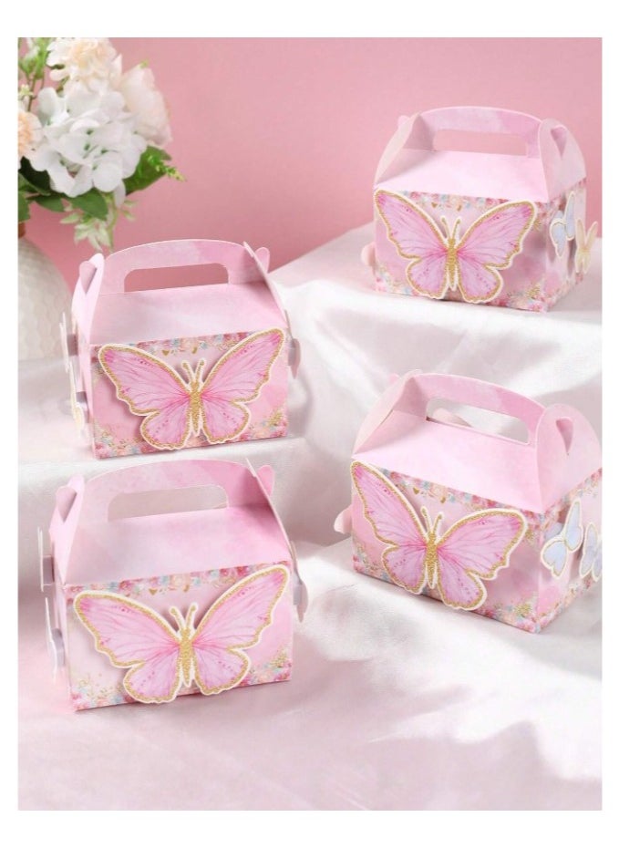 Generic - 4 Gift Wrapping Bag with Adhesive Butterflies Set for wrapping and decorating special gifts on occasions like birthday, wedding and festivals Adhesive attached with the package - Image 1