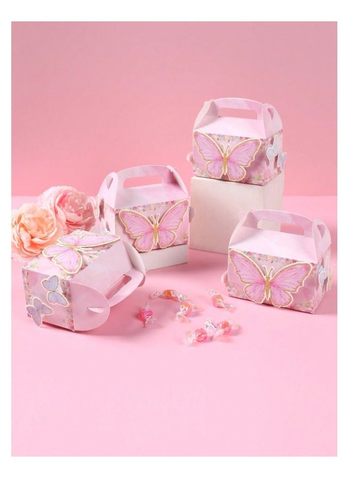 Generic - 4 Gift Wrapping Bag with Adhesive Butterflies Set for wrapping and decorating special gifts on occasions like birthday, wedding and festivals Adhesive attached with the package - Image 1