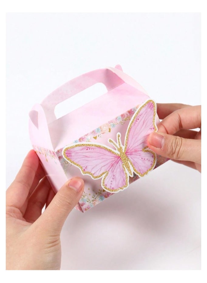Generic - 4 Gift Wrapping Bag with Adhesive Butterflies Set for wrapping and decorating special gifts on occasions like birthday, wedding and festivals Adhesive attached with the package - Image 1