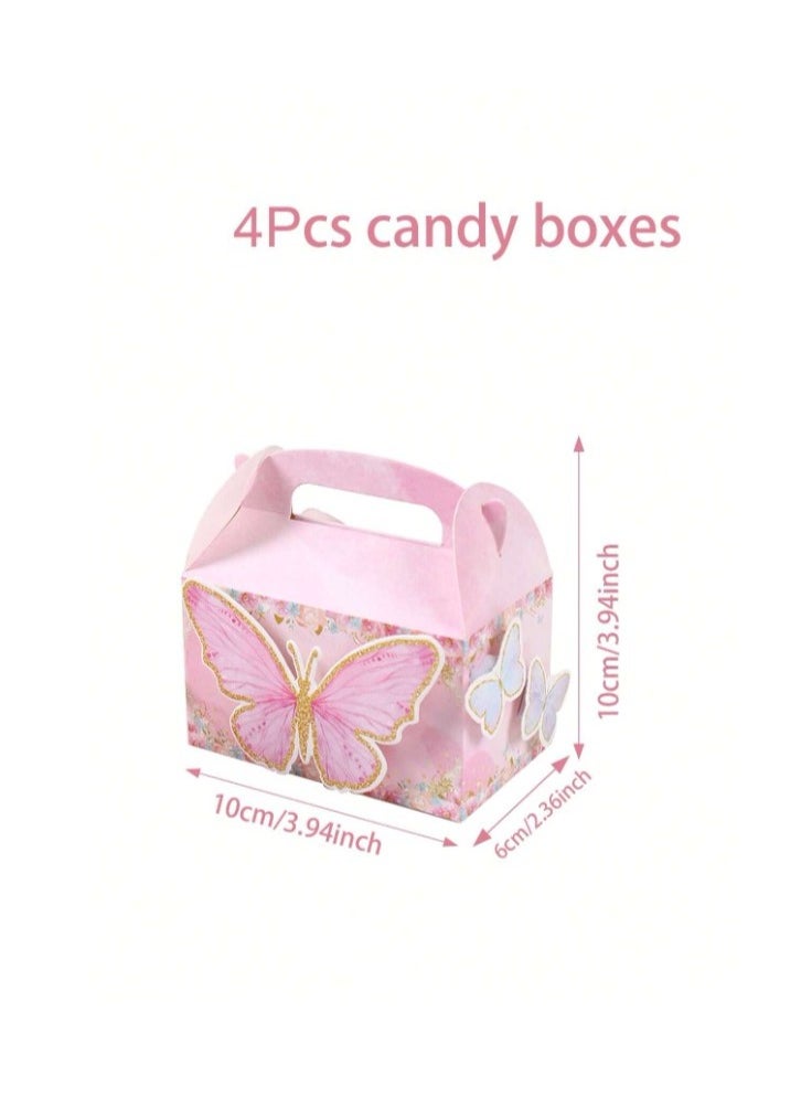 Generic - 4 Gift Wrapping Bag with Adhesive Butterflies Set for wrapping and decorating special gifts on occasions like birthday, wedding and festivals Adhesive attached with the package - Image 1