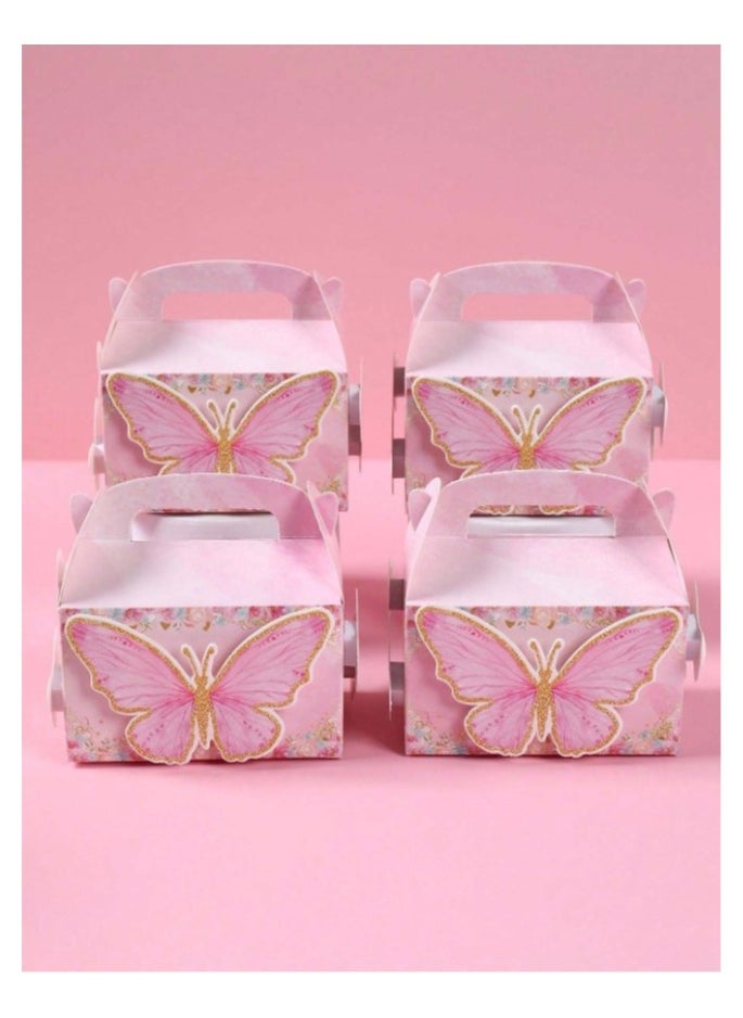 Generic - 4 Gift Wrapping Bag with Adhesive Butterflies Set for wrapping and decorating special gifts on occasions like birthday, wedding and festivals Adhesive attached with the package - Image 1