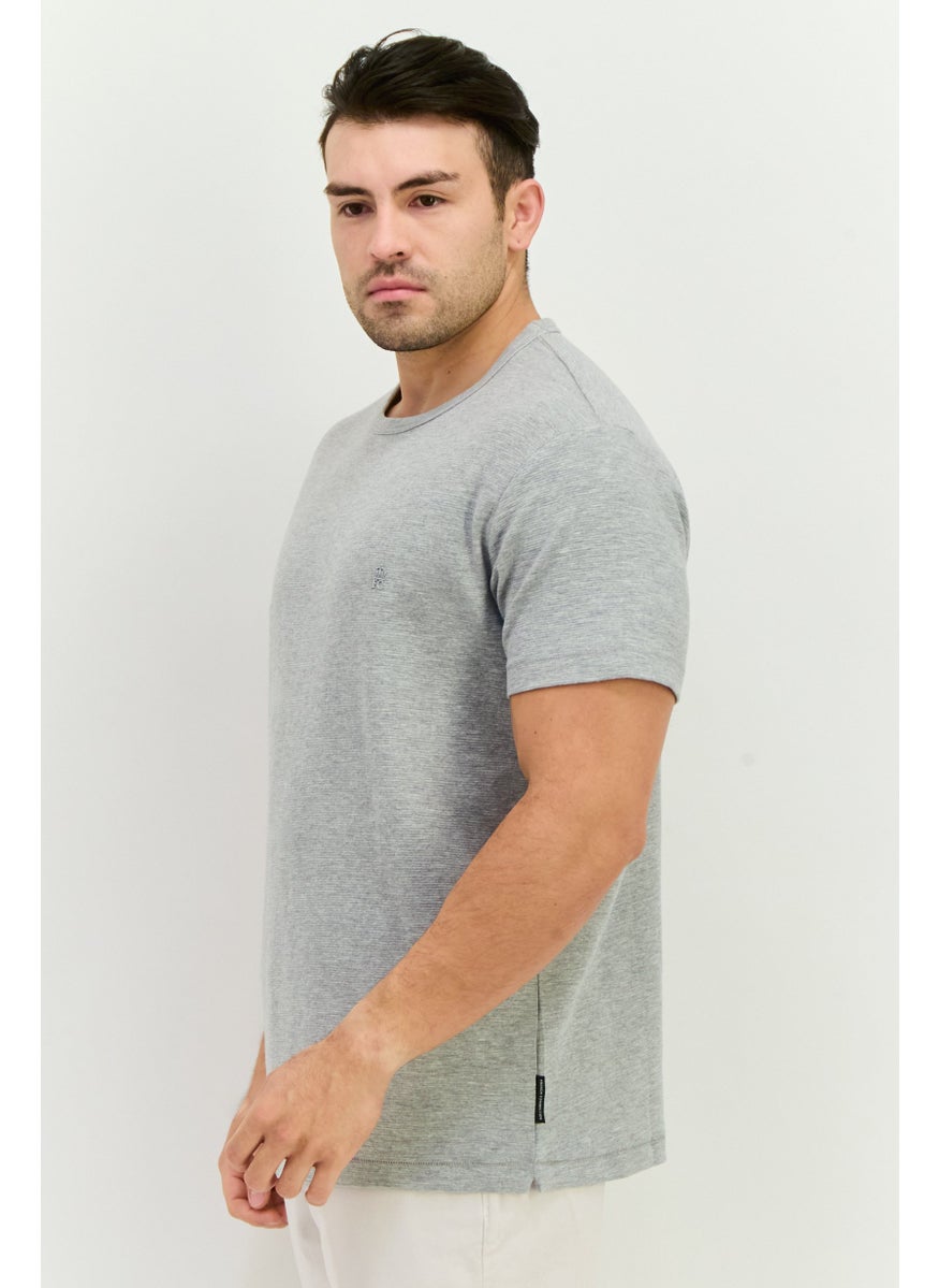 French Connection Men Crew Neck Short Sleeves Brand Logo T-Shirt, Light Grey  - Image 2