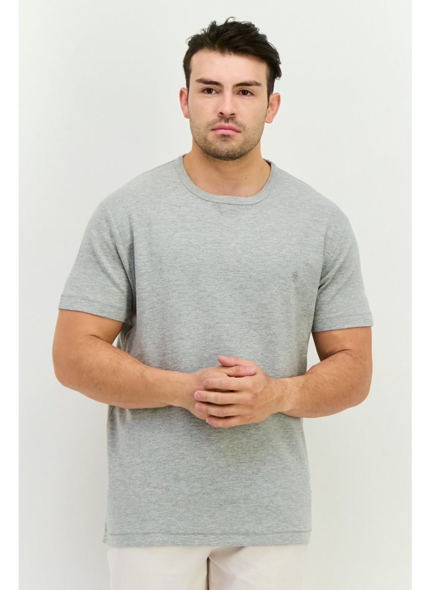 French Connection Men Crew Neck Short Sleeves Brand Logo T-Shirt, Light Grey  - Image 1