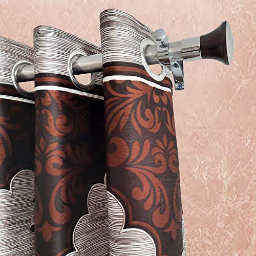 FAST CB11 Curtain Brackets Rod End Brown Stainless Steel & Abs Curtains Finials Knob Only for Window Rods Decor 4pcs - Image 4