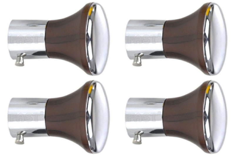 FAST CB11 Curtain Brackets Rod End Brown Stainless Steel & Abs Curtains Finials Knob Only for Window Rods Decor 4pcs - Image 5