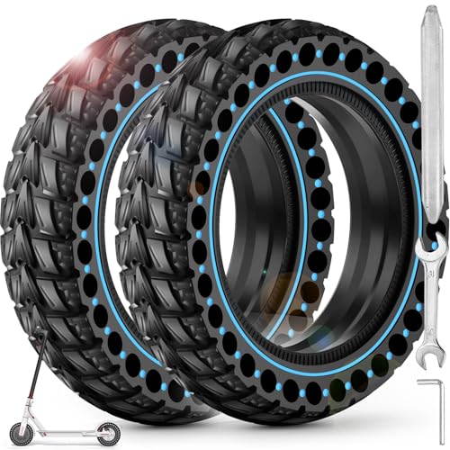 BANGTING 2PCS Upgrade 50/75-6.1 Electric Scooter Solid Tires, 8.5x2.0 Tires Tubeless for Gotrax GXL V2/XR/APEX, 8 1/2 x2 Tire Replacement for Hiboy S2, Xiaomi 3 Lite/3/Pro 2/1s/M365 (Blue) - Image 1