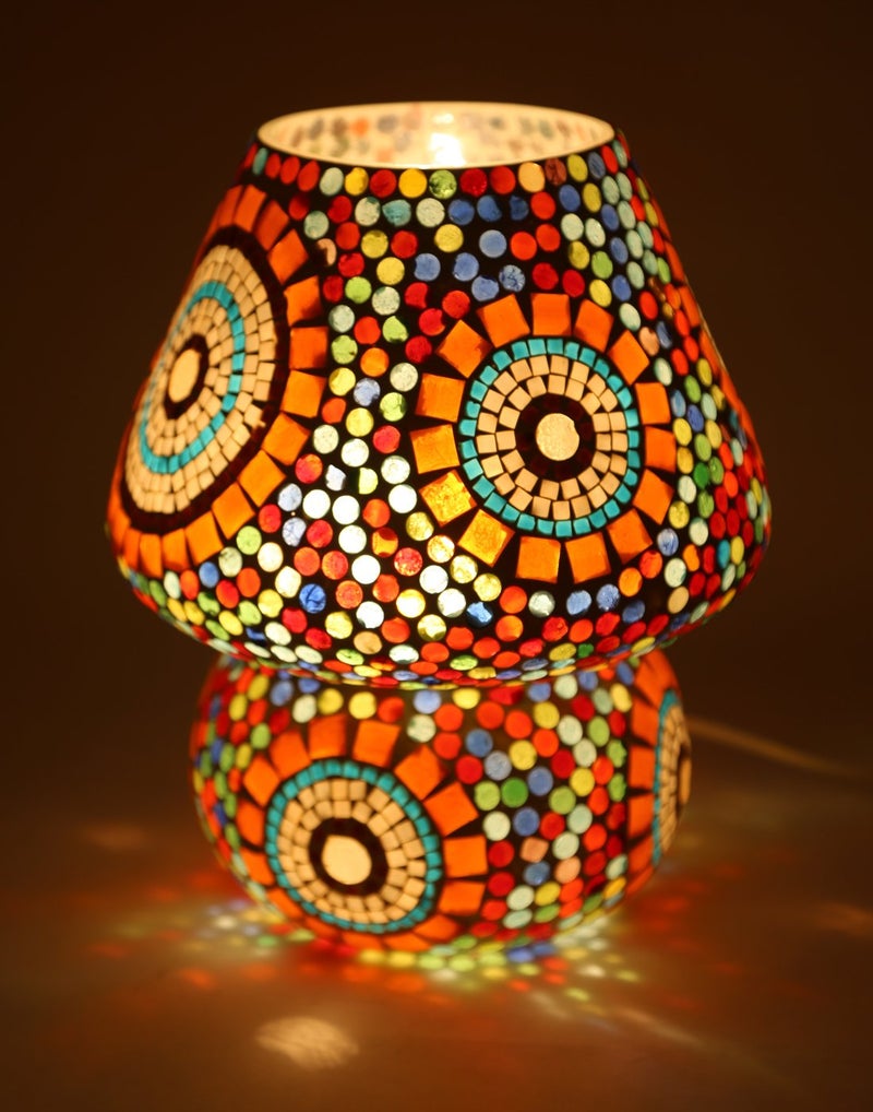 Earthenmetal Mushroom Shaped Glass Table Lamp for Home Bar Restaurant Cafe Decoration - Image 5