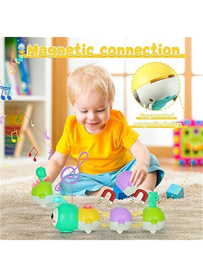 DURKU Crawling Caterpillar Tummy Time Toy with Music and Lights - Sensory Learning Infant Toy for 0-6 Months - Perfect Baby Gift for Boys and Girls - Image 4