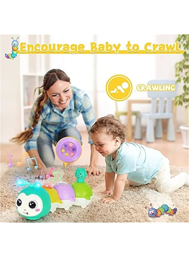 DURKU Crawling Caterpillar Tummy Time Toy with Music and Lights - Sensory Learning Infant Toy for 0-6 Months - Perfect Baby Gift for Boys and Girls - Image 5
