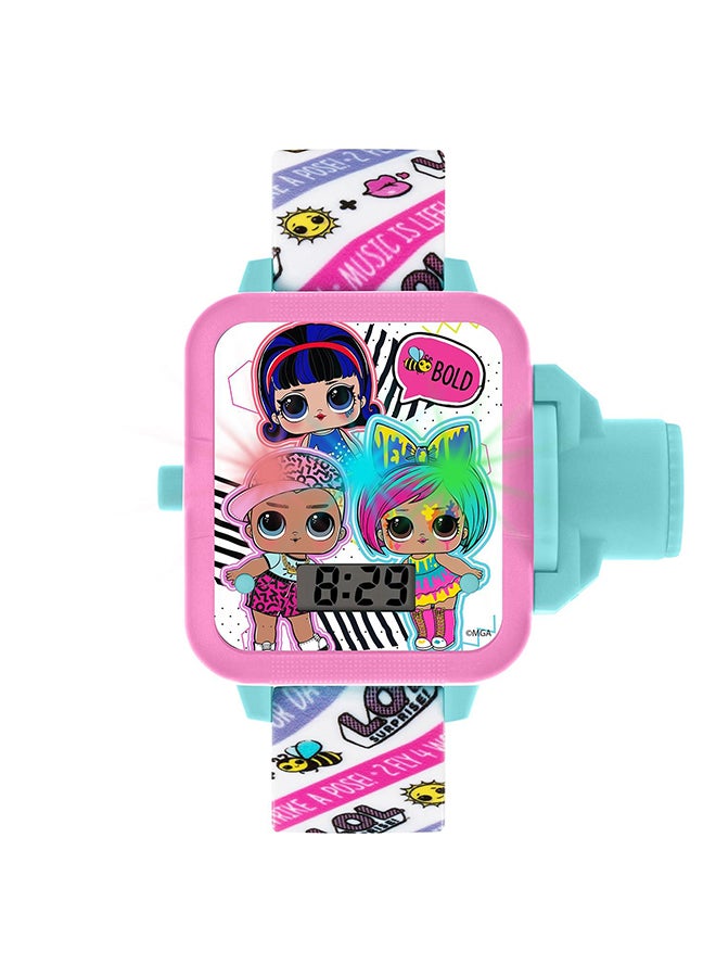 Disney Girls Digital Square Shape Silicone Wrist Watch - LOL4503 - 32 Millimeter - Image 1