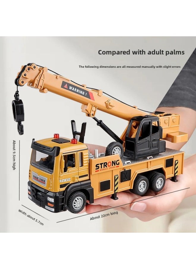 null - Tianying 1:32 Engineering Crane Model Simulation Alloy Car Front Sound And Light Children Play House Toy Car Model-Color:Alloy Crane (boxed) - Image 1