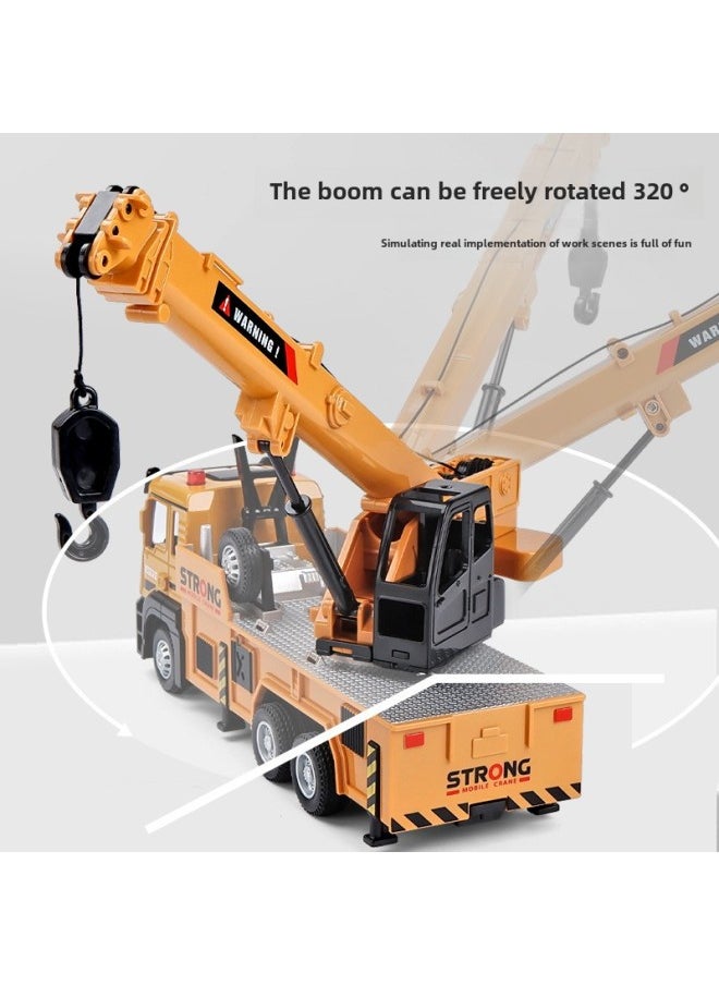 null - Tianying 1:32 Engineering Crane Model Simulation Alloy Car Front Sound And Light Children Play House Toy Car Model-Color:Alloy Crane (boxed) - Image 1
