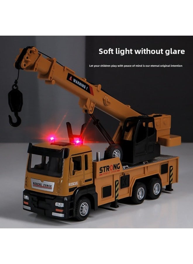 null - Tianying 1:32 Engineering Crane Model Simulation Alloy Car Front Sound And Light Children Play House Toy Car Model-Color:Alloy Crane (boxed) - Image 1