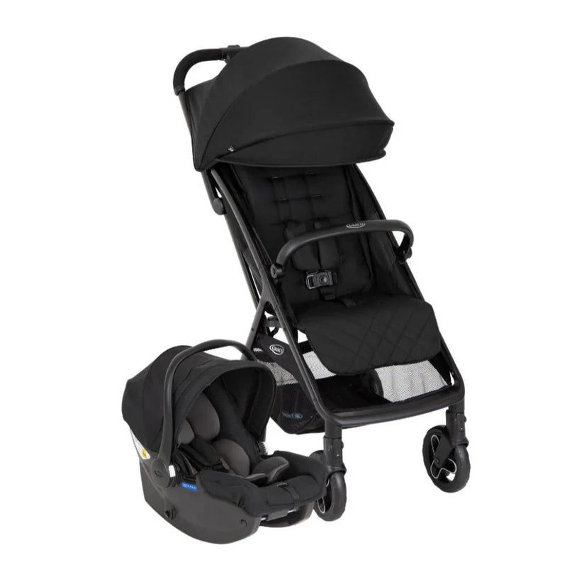 Graco Myavo Travel System Quick-folding Stroller and Infant Car Seat – Black - Image 1