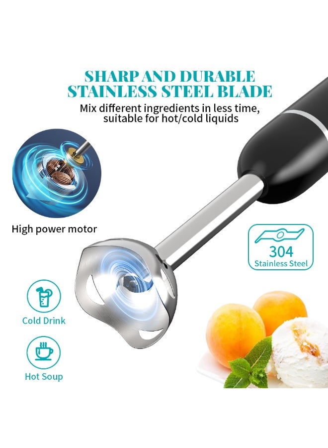Winning Star Hand Blender – 2-in-1 Mixing & Mashing, Stainless Steel Blades, 2 Speeds, 400W – Black, ST-5553 - Image 4