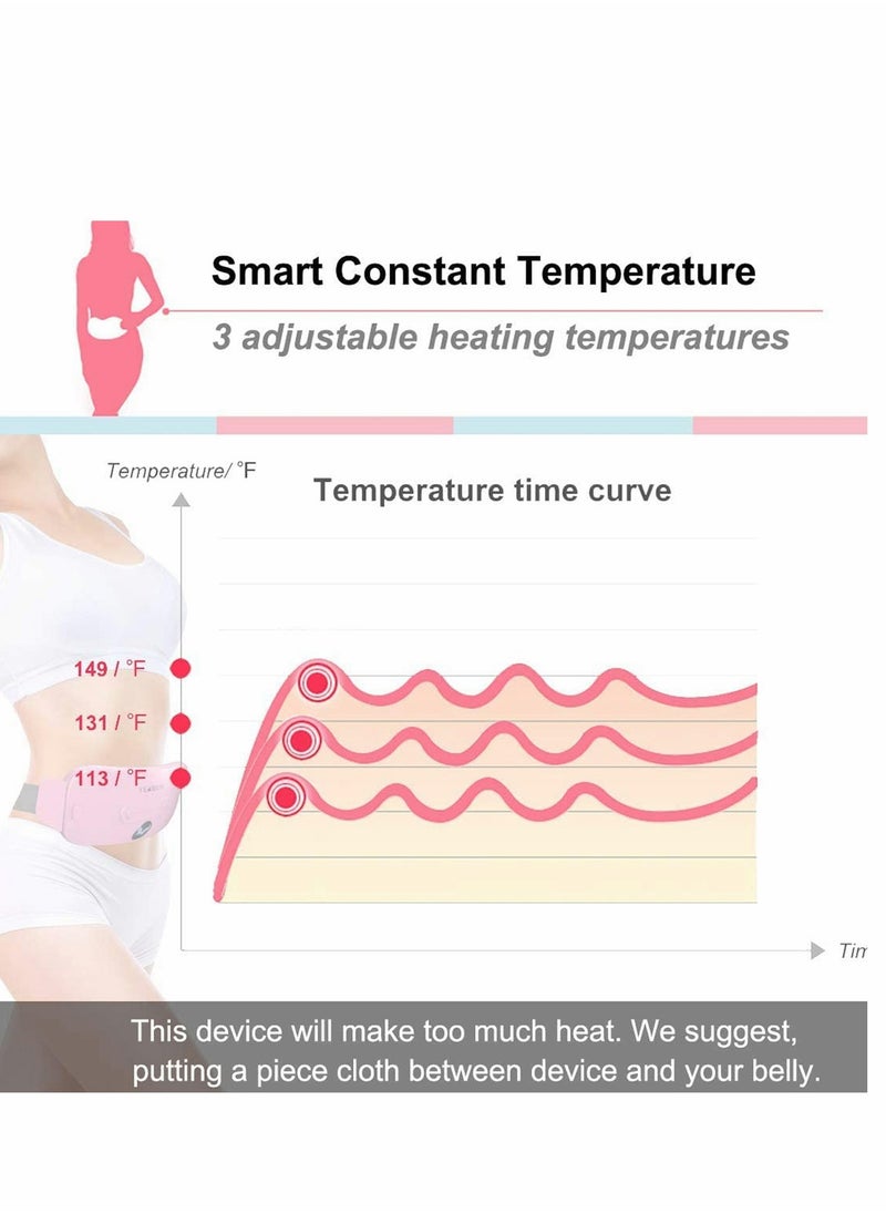 Generic - Portable Cordless Electric Heating Pad with 3 Heat Settings & Vibration Massage for Back & Belly Relief - Ideal for Women - Image 1