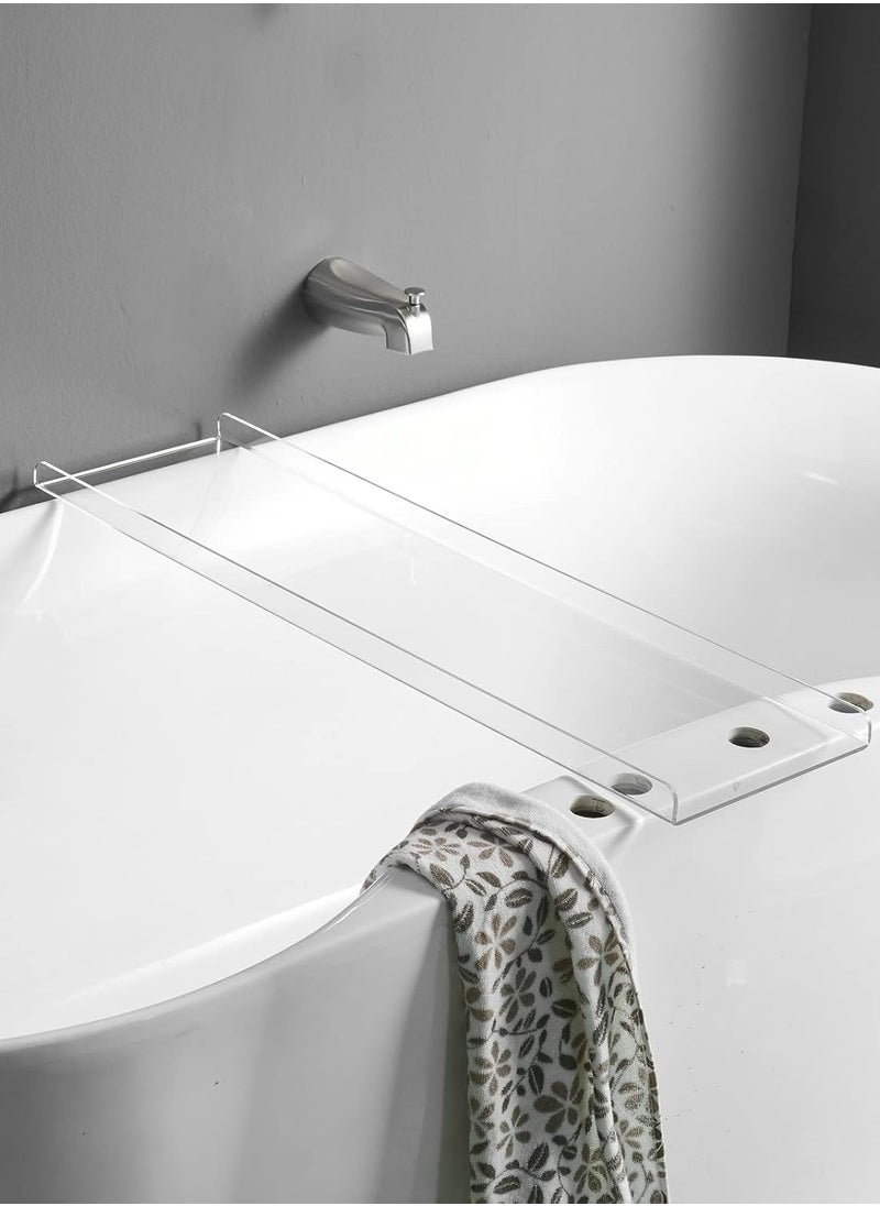 Generic Clear Bathtub Tray Caddy, Bath Tub Rack Shelf, Luxury Bathroom Organizer Tablet Holder, Acrylic  - Image 4