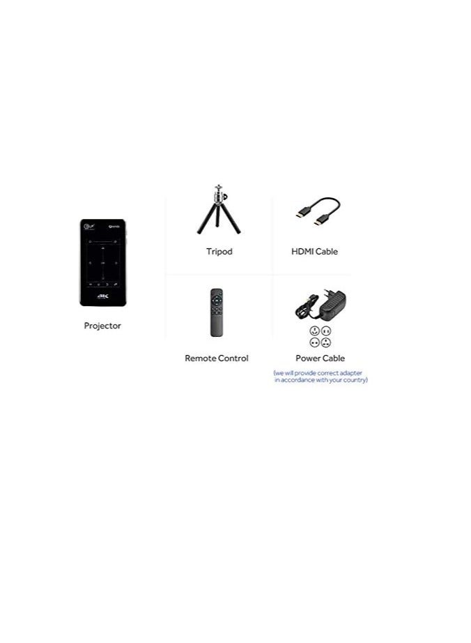 جهاز عرض D7 مصغر من اي تريندز بتقنية المعالجة الديجيتال للضوء DLP ذاكرة رام 2 جيجابايت روم 16 4K مع واي فاي مدمج وبلوتوث - اسود 854 x 480 - Image 3