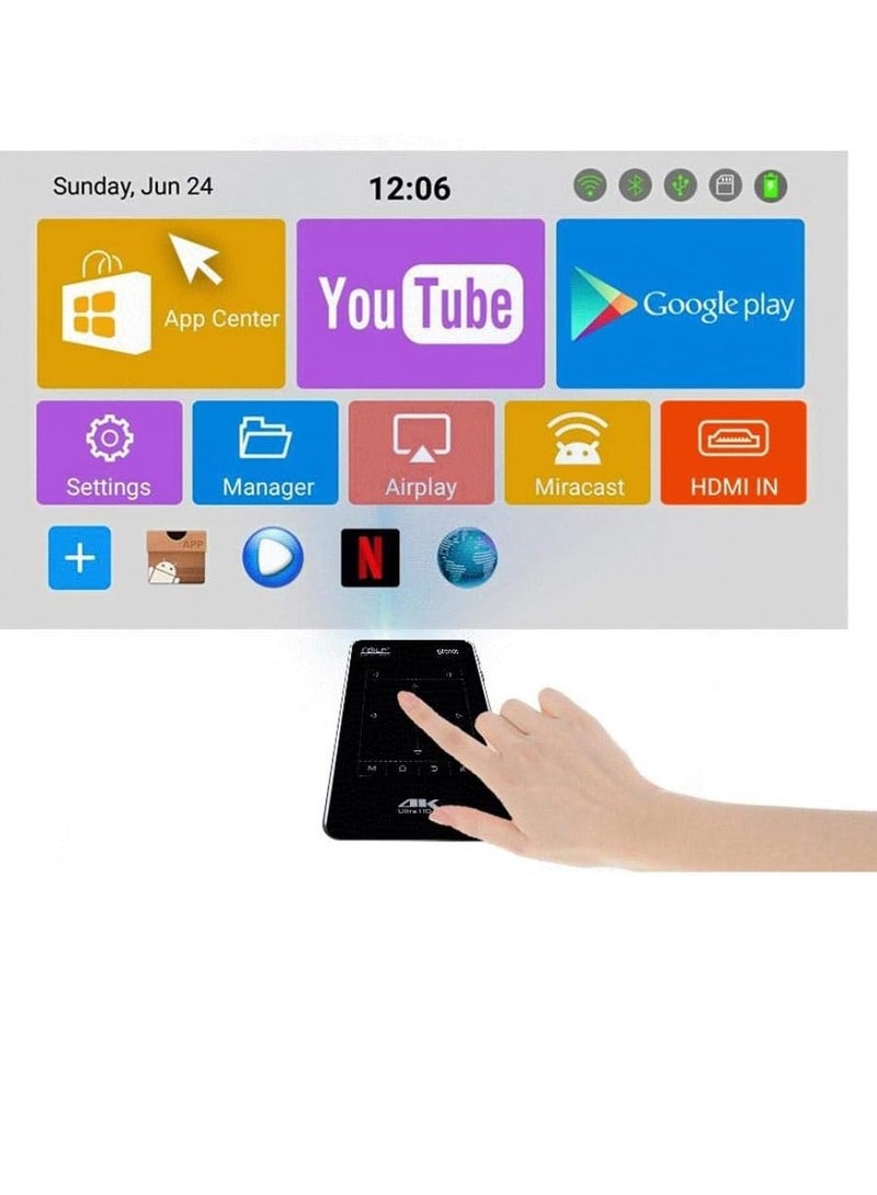 جهاز عرض D7 مصغر من اي تريندز بتقنية المعالجة الديجيتال للضوء DLP ذاكرة رام 2 جيجابايت روم 16 4K مع واي فاي مدمج وبلوتوث - اسود 854 x 480 - Image 4