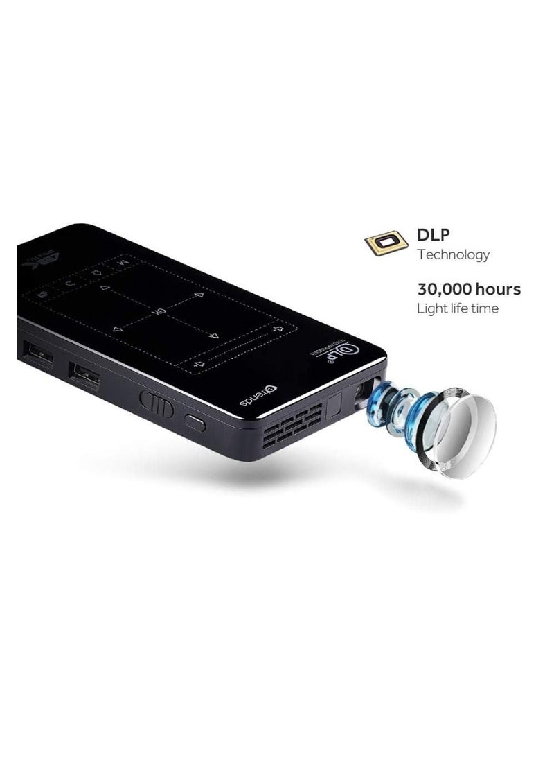 جهاز عرض D7 مصغر من اي تريندز بتقنية المعالجة الديجيتال للضوء DLP ذاكرة رام 2 جيجابايت روم 16 4K مع واي فاي مدمج وبلوتوث - اسود 854 x 480 - Image 5