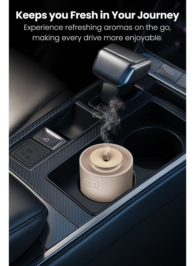REVE SCENTS جهاز توزيع العطور REVE للسيارة برائحة تدوم طويلاً لجهاز المنزل والسيارة، جهاز عطرية أساسية بدون ماء، يعمل لمدة 10 ساعات، قابل لإعادة الشحن مع ضوء LED مدمج - Image 4
