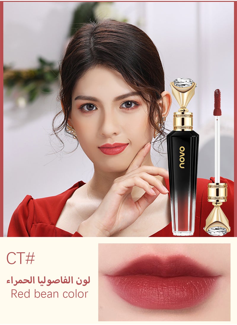 Novo Queen's Vintage Velvet Lip Glaze, Moisturizing No-Sticky Lightweight Long Lasting Waterproof Mist Face Lip Gloss, Matte Velvet Lip Stains Lip Tint for Women  - Image 2