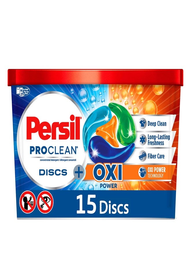 Persil ProClean Discs Laundry Detergent Pacs, Oxi, High Efficiency (HE) Compatible, Laundry Soap, 15 Count - Image 1