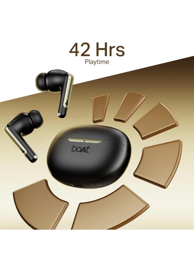 boAt Airdopes 141 Elite ANC, ANC(~35dB), 4Mics ENx Tech, 42H Battery, Fast Charge,Stream Ad Free Music via App Support, IPX5, Bluetooth Earbuds, TWS Ear Buds Wireless Earphones with mic (Black) Black - Image 3