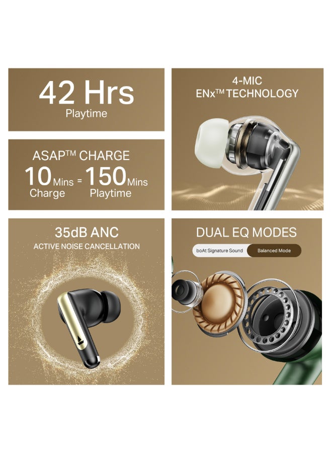 boAt Airdopes 141 Elite ANC, ANC(~35dB), 4Mics ENx Tech, 42H Battery, Fast Charge,Stream Ad Free Music via App Support, IPX5, Bluetooth Earbuds, TWS Ear Buds Wireless Earphones with mic (Black) Black - Image 2
