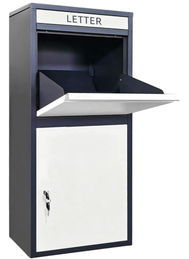 Package Delivery Boxes for Outside, Extra Large Capacity Modern Mailbox, Outdoor Freestanding Porch Box for Packages, Parcel Drop Box for Deliveries with Lockable Secure Storage Compartment  - Image 1