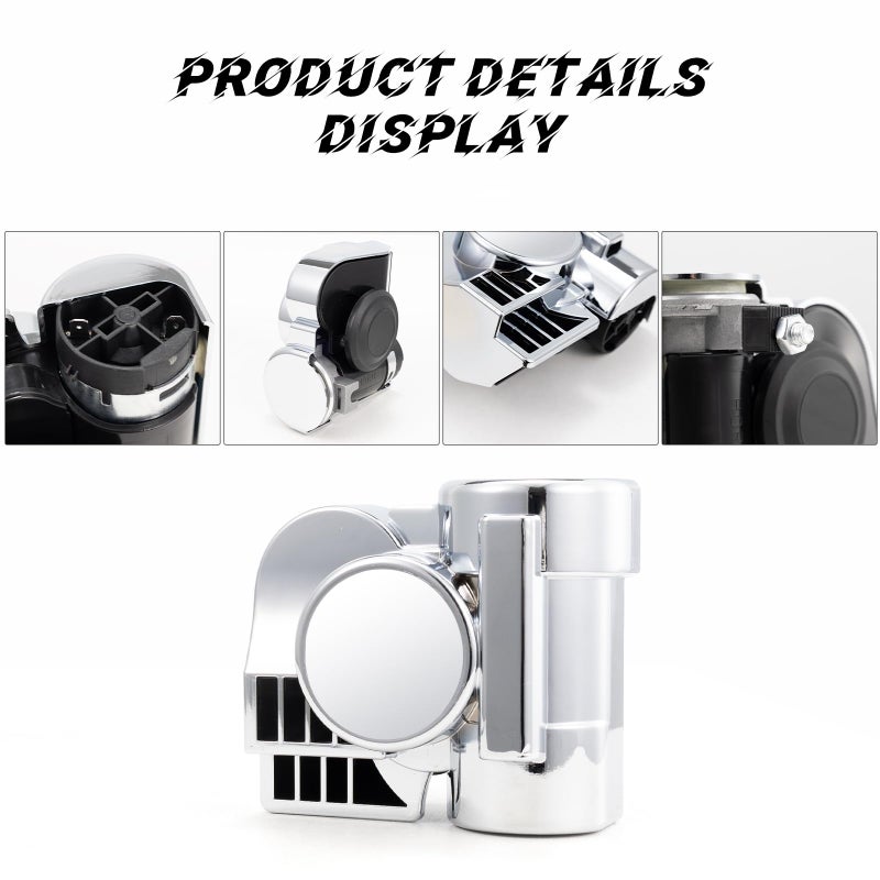 FARBIN Air Horn for Cars Trucks Motorcycle with Horn Cover Silver 12V 150DB Train Sound Car Horn Kit Super Loud Horns for Motorbike Truck Boat Pickup (12V, Silver Shell) - Image 5