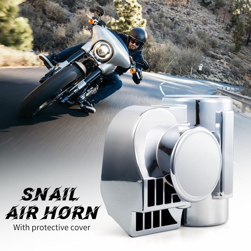 FARBIN Air Horn for Cars Trucks Motorcycle with Horn Cover Silver 12V 150DB Train Sound Car Horn Kit Super Loud Horns for Motorbike Truck Boat Pickup (12V, Silver Shell) - Image 2