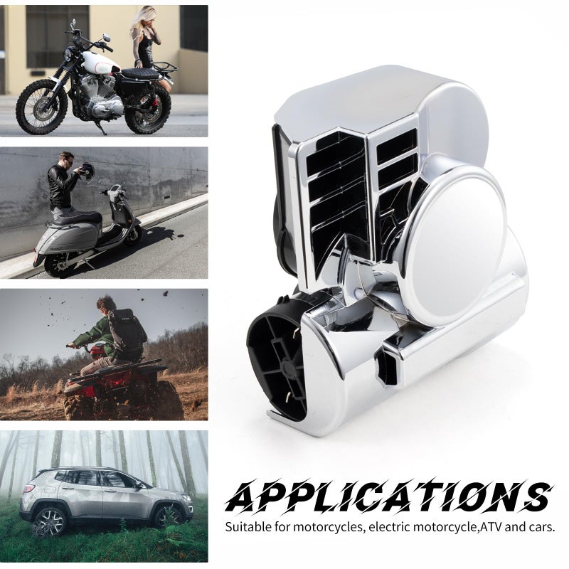 FARBIN Air Horn for Cars Trucks Motorcycle with Horn Cover Silver 12V 150DB Train Sound Car Horn Kit Super Loud Horns for Motorbike Truck Boat Pickup (12V, Silver Shell) - Image 3