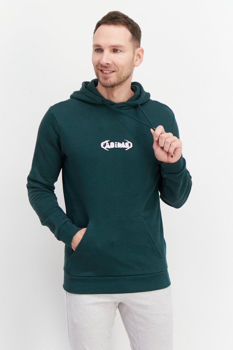 adidas Originals Men Sportswear Fit Long Sleeve Training Hoodie, Green  - Image 1